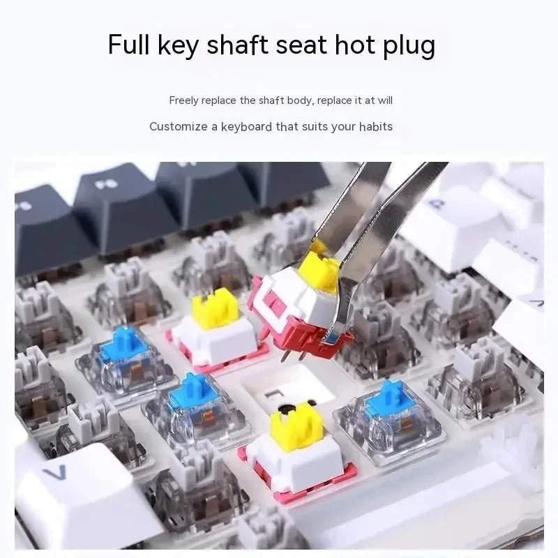 AULA F87 Pro Mechanical Keyboard 2.4g/Usb/Bluetooth Tri Mode Wireless 87 Key 5 Layer Silencing Filling Suitable For Gam Original