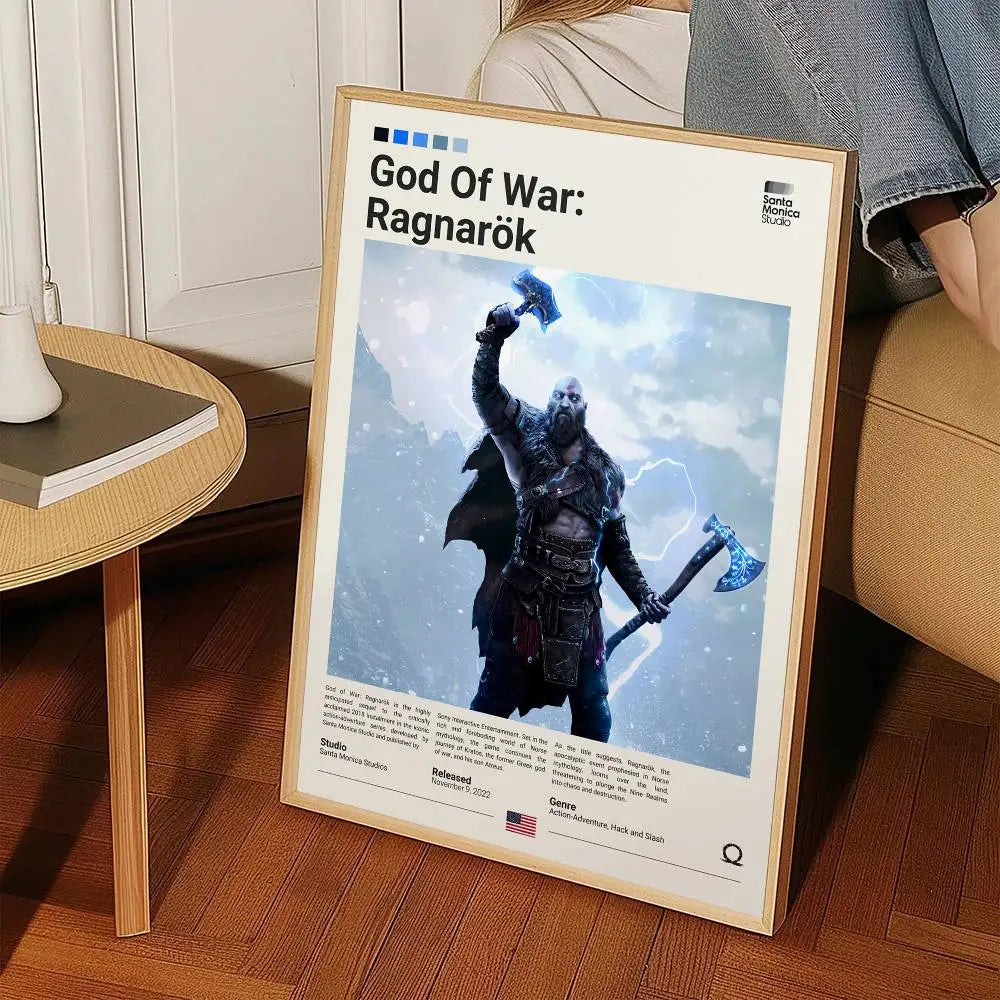 Pop Game God Of War Ragnarok Good Quality Prints And Poster Wall Art For Study Living Room Decor Unique Home Decoration Picture