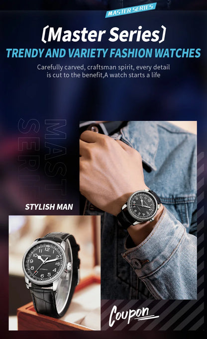 OCHSTIN Automatic Mens Watches Top Brand Luxury Auto Date Mechanical Military Sports Male Clock Luminous Hands Gift for Husband