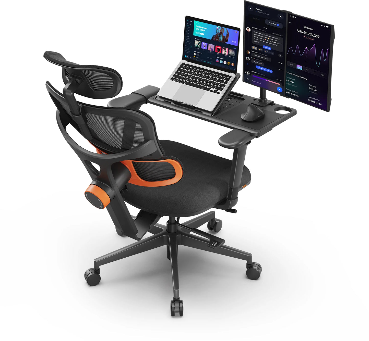NEWTRAL NT001 Ergonomic Office Chair with Auto-Following Lumbar Support, Adjustable Headrest, 3D Armrest, Reclining Executive Desk Chair