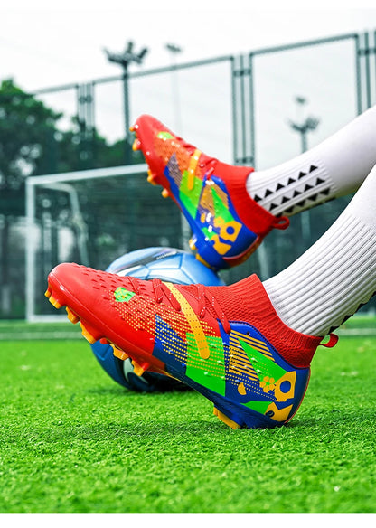 Football Boots Men Professional Soccer Shoes Sneakers Field Long Spikes Outdoor Competition Non-Slip Comfortable Training Shoes