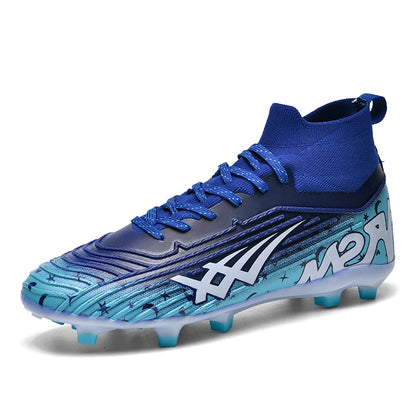 Chaussures de football pour hommes et femmes, chaussures de sport à crampons longs, idéales pour les étudiants, les matchs et l'entraînement.