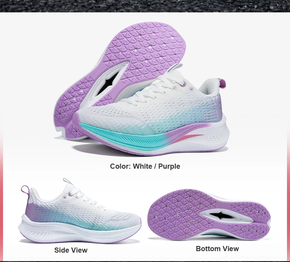 Baasploa Damen-Laufschuhe für Profis, Outdoor, Carbon-Platte, rutschfeste Sportschuhe, Damen-Freizeitschuhe, atmungsaktive Jogging-Sneaker