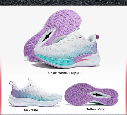 Baasploa Damen-Laufschuhe für Profis, Outdoor, Carbon-Platte, rutschfeste Sportschuhe, Damen-Freizeitschuhe, atmungsaktive Jogging-Sneaker