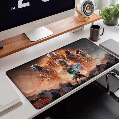 Xxl Mouse Pad God of War Desk Mat Gaming Accessories Keyboard Computer Mousepad Gamer Large Pc Cabinet Office Table Carpet Rug