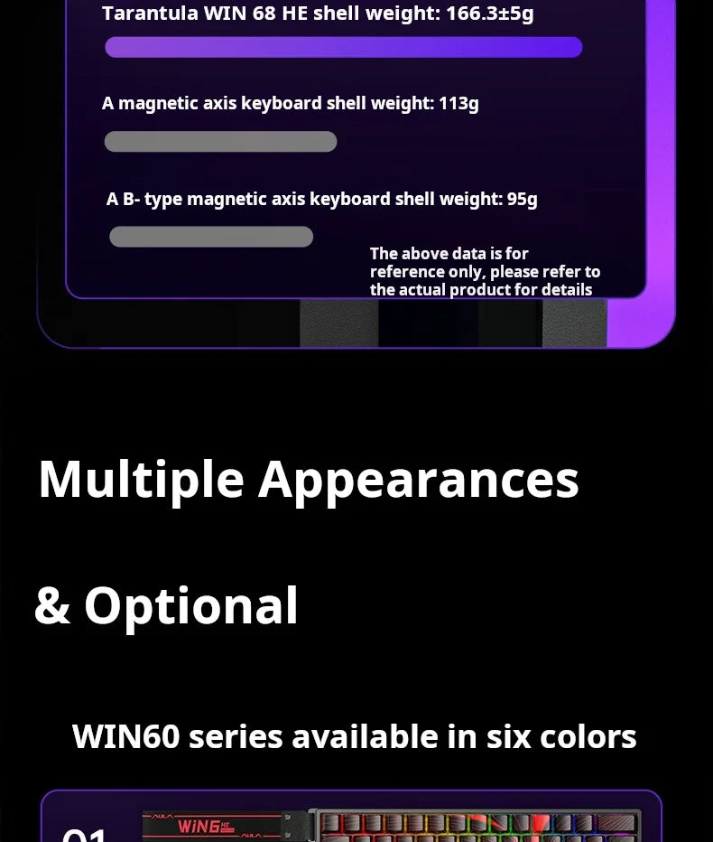 AULA WIN60 HE Wired Connection Magnetic Axis Keyboard RT Custom Mechanical Keyboard for E-sports Games 8K Polling Rate