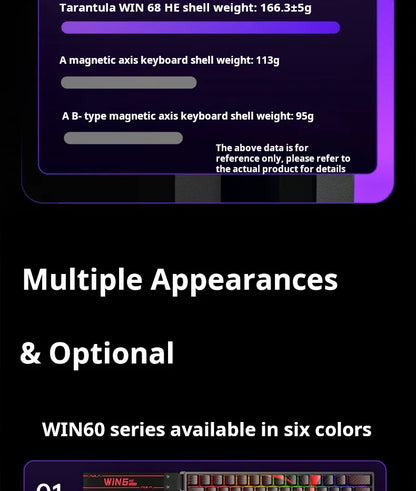 AULA WIN60 HE Wired Connection Magnetic Axis Keyboard RT Custom Mechanical Keyboard for E-sports Games 8K Polling Rate