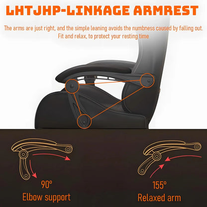 Silla gaming Hestora de piel PU grande y alta, silla ergonómica para ordenador con respaldo alto, reposapiés, masaje y soporte lumbar para adultos