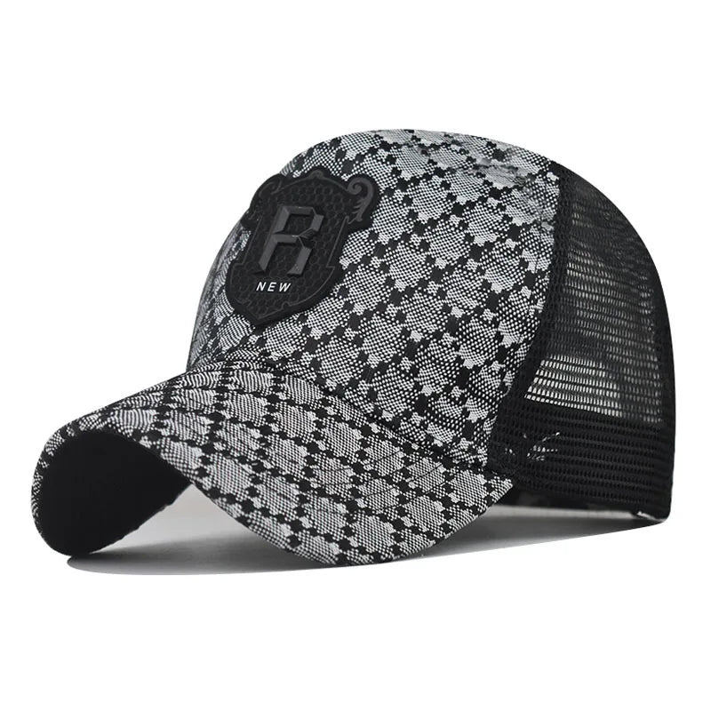 R Letter Icon Men's Baseball Cap for Male Summer Outdoor Adjustable Sports Hip Hop Hat Breathable Mesh Trucker Sunscreen Caps