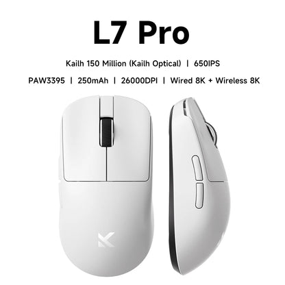 MCHOSE L7 Ultra Wireless Gaming Mouse PAW3395 26K Sensor, 8K Polling, 39g Ultra-Lightweight Tri-Mode Gaming Mouse with Bluetooth, 2.4GHz & Wired