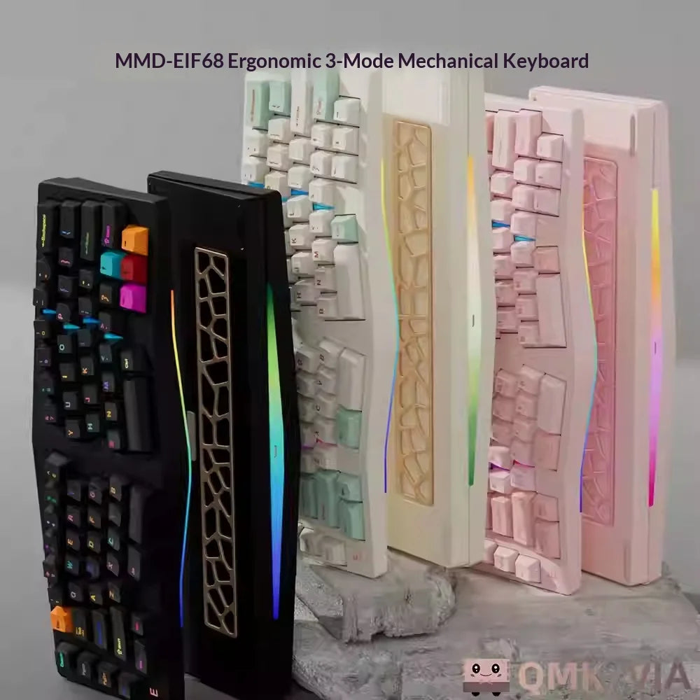 MMD Alice EIF68 Wireless Mechanical Keyboard Tri-Mode Mmd EIF68 Hot-Swap Aluminum Shell QMK/VIA Gamer Office Mechanical Keyboard