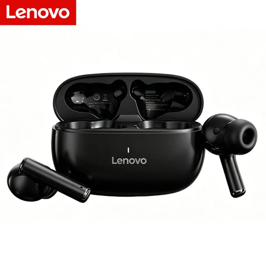 Nouveaux écouteurs sans fil Bluetooth Lenovo TA210, avec microphone intégré, port de chargement, isolation phonique et conception confortable, modèle supra-auriculaire.