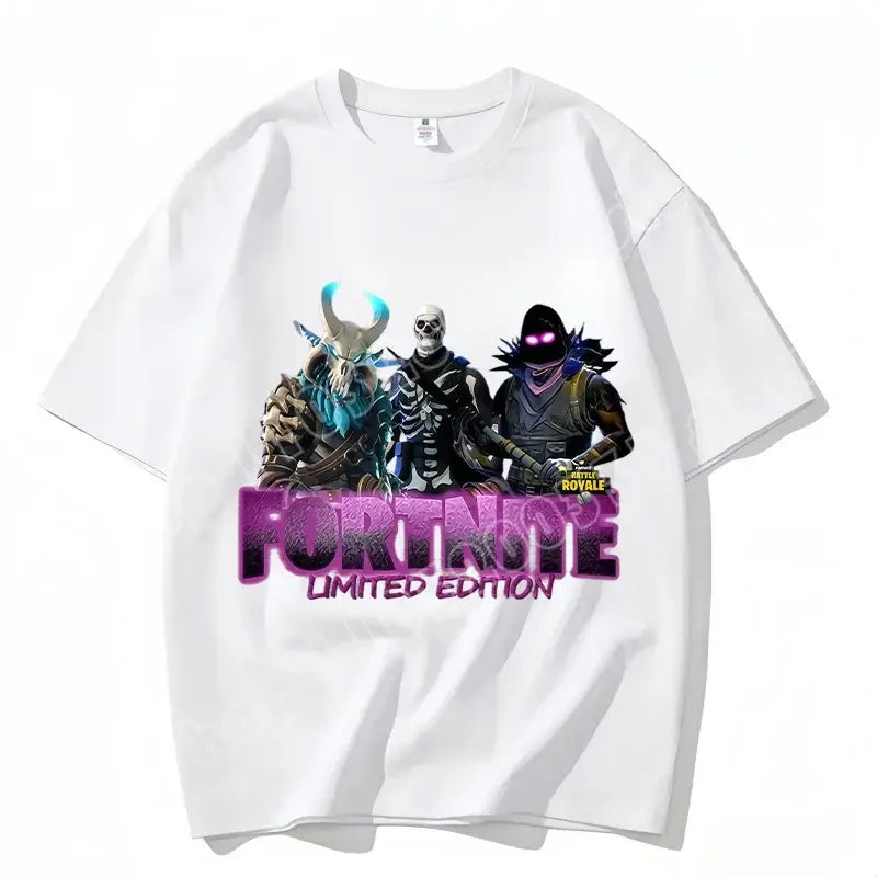 Fortnite Crew Neck T Shirt Unisex Adult Game Dance Fashion New Pure Cotton Short Sleeve Tops Perfect for Casual Wear Vacations