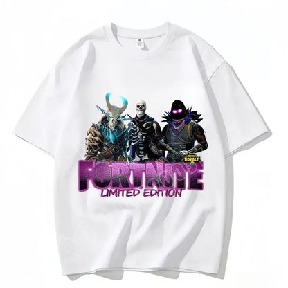 Fortnite Crew Neck T Shirt Unisex Adult Game Dance Fashion New Pure Cotton Short Sleeve Tops Perfect for Casual Wear Vacations