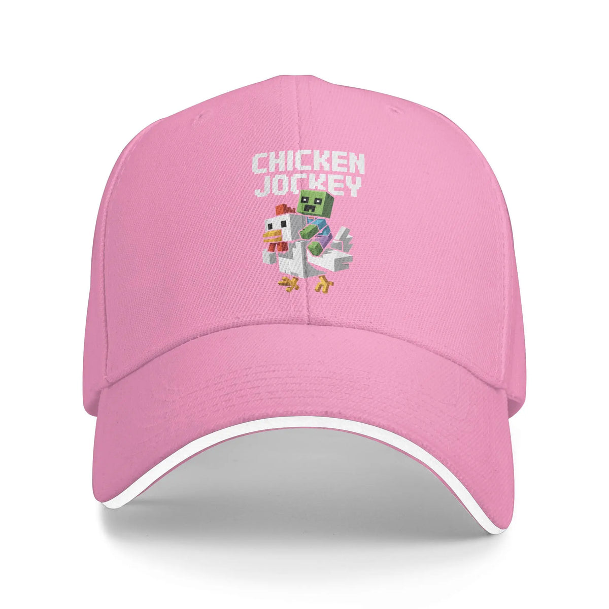Casquettes de baseball « Chicken Jockey Zombie Pixel Art » sur le thème des films de zombies pour hommes et femmes, casquettes de camionneur, pour le sport en plein air, casquettes de soleil ajustables