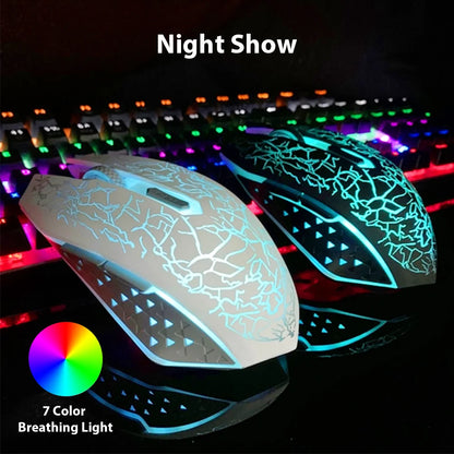 Wireless Gaming Mouse 2.4G Rechargeable Bluetooth Mouse with RGB Backlight, 6-Button Wireless Gaming Mouse for PC, Laptop & E-Sports