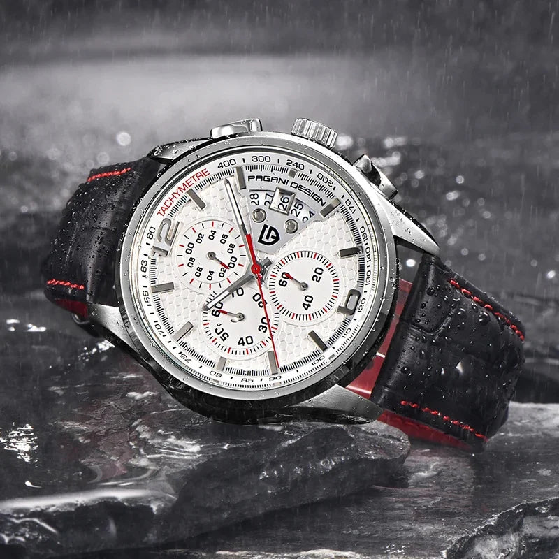 PAGANI DESIGN PD-3306 Multi Functional Waterproof Sport Men's Chronograp Watch Leather Quartz Military Watches Relogio Masculino