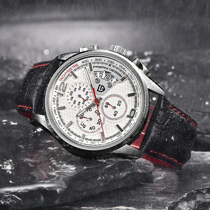 PAGANI DESIGN PD-3306 Multi Functional Waterproof Sport Men's Chronograp Watch Leather Quartz Military Watches Relogio Masculino