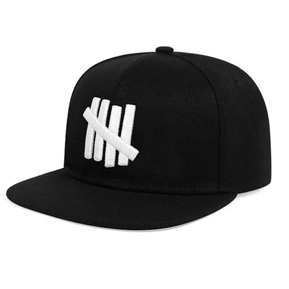 2025 New Five Bar Embroidered Simple Classic Flat Edge Hat Men's Street Hip Hop Hat Women's Outdoor Sunshade Hat Baseball Hat