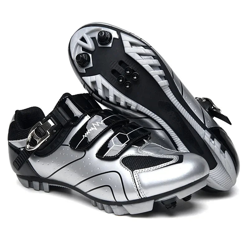 Chaussures de cyclisme unisexes à semelle rigide – Chaussures à crampons pour vélo de route 4 saisons, VTT et sports de plein air