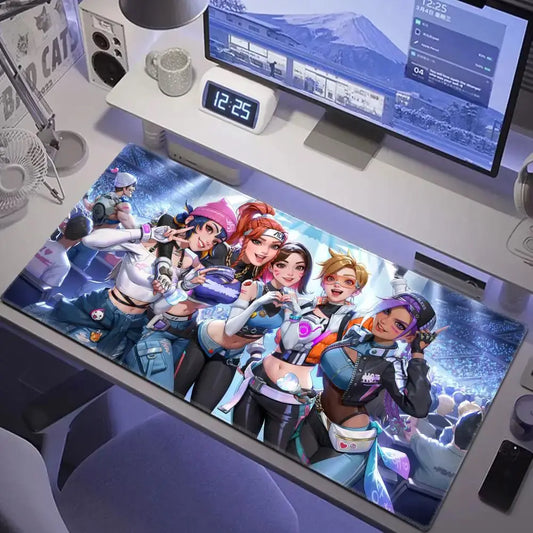 Mousepad gaming Sexy Anime Girls HYBXAXC pentru laptop și birou, covoraș moale din cauciuc pentru masă, XXL, mare, pentru computer, joc Overwatch și tastatură