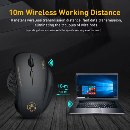 Wireless Gaming Mouse 2.4GHz Ergonomic Optical Mouse with USB Receiver, 1600 DPI Wireless Gaming Mouse for Laptop, PC & Desktop