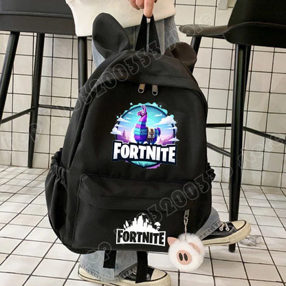 Neuer Fortnite-Cartoon-Rucksack für Jungen und Mädchen, lässige Schultasche mit großem Fassungsvermögen, Studententasche mit Hasenohren, Reiserucksack, Schreibwaren-Geschenk