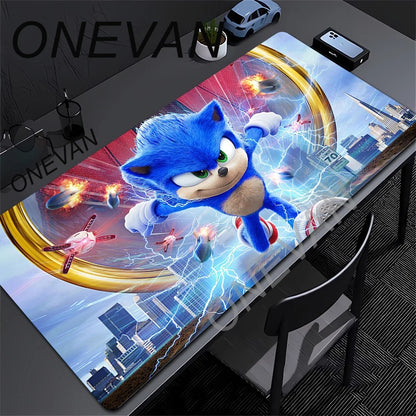 XXL Desk Mat Anime Sonic The Hedgehog Mouse Mat With Pad Gaming Accessories Prime Gaming Keyboard Pad Padding Mat