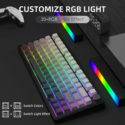 ATTACK SHARK X85 Tri-mode Gasket 75% Mechanical Keyboard with CNC Knob, 5-Layer Padding, Hot Swappable, RGB Backlight, NKRO