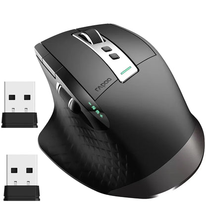 Rapoo New MT710L kabellose, wiederaufladbare Multi-Mode-Bluetooth-Maus, ergonomisch, 4000 DPI, unterstützt bis zu 4 Geräte, Büromaus