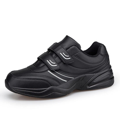 Sneakers da uomo in pelle regolabili con chiusura a strappo, scarpe sportive casual, sneakers bianche, scarpe da ginnastica sportive da uomo
