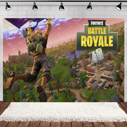 Fortnite Theme Happy Birthday Party Decoration Backdrop Shooting Game Alpaca Llama Supplies Background Baby Shower Kid Gifts