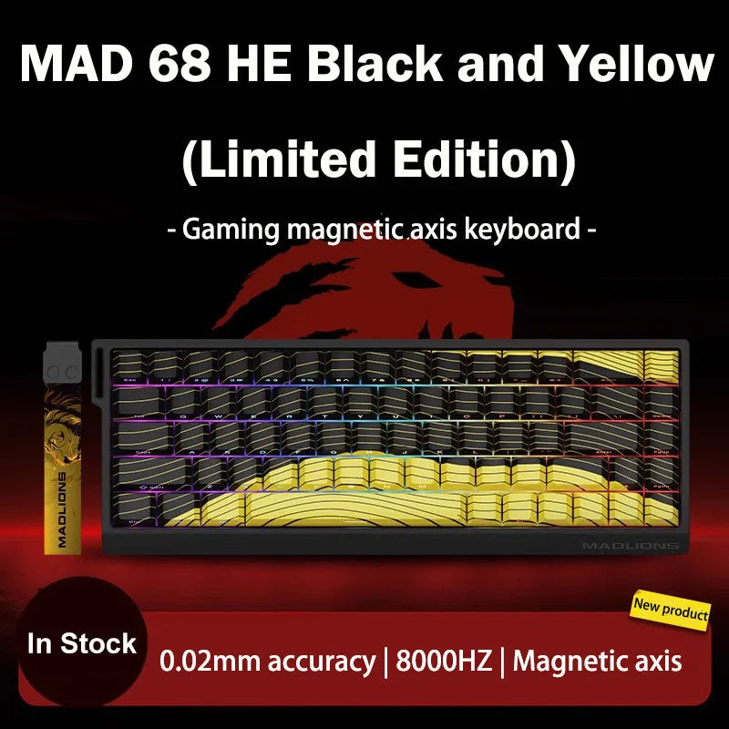 MADLIONS MAD 60/68HE Gaming Magnetic Switch Keyboard, Wired Mechanical Gaming Keyboard with 8K Polling Rate, Rapid Trigger, Hot Swappable RGB 61/68 Keys