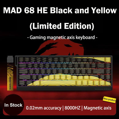 MADLIONS MAD 60/68HE Gaming Magnetic Switch Keyboard, Wired Mechanical Gaming Keyboard with 8K Polling Rate, Rapid Trigger, Hot Swappable RGB 61/68 Keys