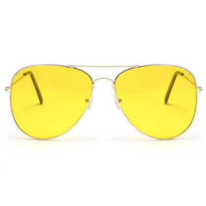 2 PCS Classic Aviator Sunglasses Gold Metal Frame UV100 Protection Trendy Eyewear For Men Women Daily Driving Outdoor Activities