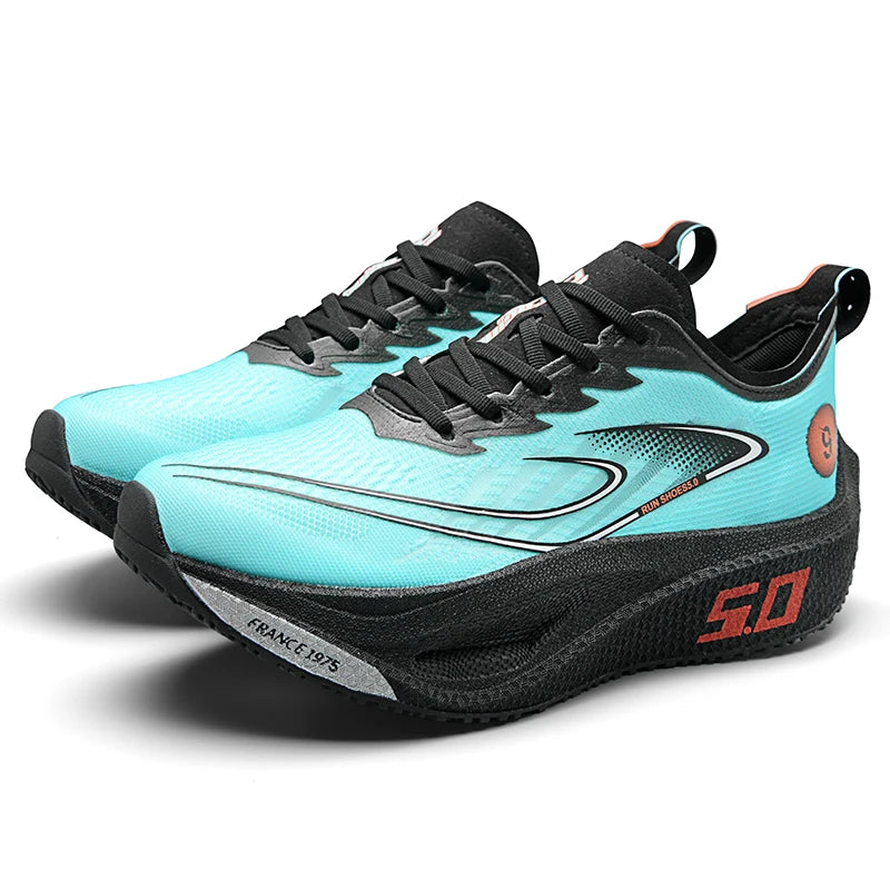 FourSeasons Men's Sports Sneakers Carbon Plate Running Shoe, Breathable Marathon Racing Comfortable Athletic Training Shoes Walking