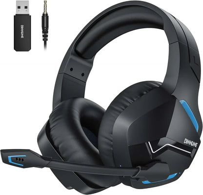 BINNUNE BW01 Casque Gaming Sans Fil 2.4GHz pour PS5 PS4 PC, Bluetooth 5.3 avec 120 Heures d'Autonomie et Micro à Réduction de Bruit