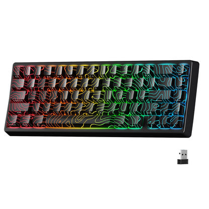XVX M67 JadeStone Mechanical Keyboard 65% Tri-Mode Wireless Keyboard, Hot Swappable RGB Mechanical Keyboard with IMD Keycaps, Gasket Mount Gaming Keyboard