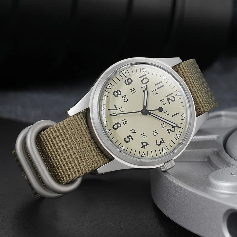 Militado ML07 Quartz Watch VH31 Movement Sapphire Crystal Military Watch 100m Waterproof High Clear AR Coating Luminous Watch