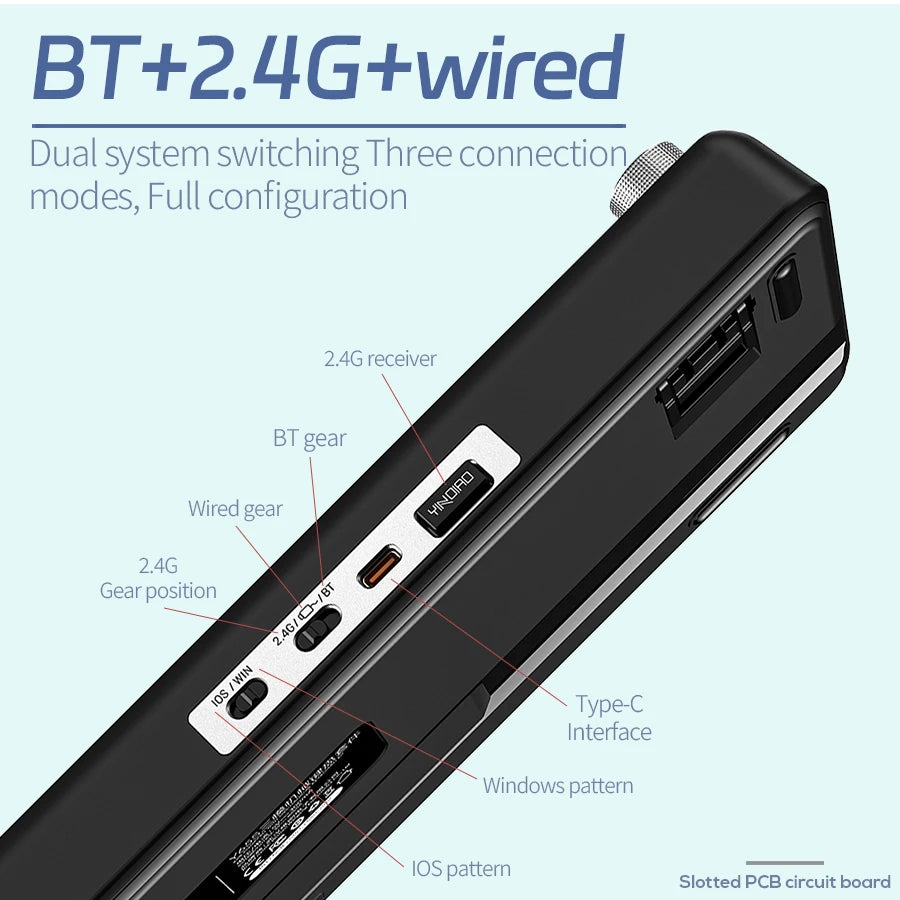 Tri-mode Mechanical Keyboard Wired&Wireless Barebone Kit 3/5 Pins Customized Hot Swap RGB Rapid Disassemble Gasket