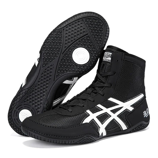 2026 Lightweight Wrestling Shoes For Men Professional Boxing Training Sneakers Large Size Black White Gym Outdoor Sports