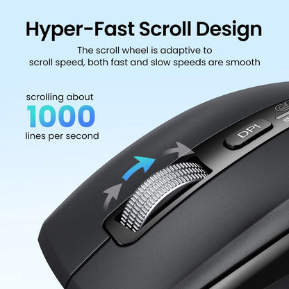 UGREEN Wireless Mouse Bluetooth 5.4 Ergonomic 5000 DPI Rechargeable Wireless Mouse with Hyper-Fast Scroll for MacBook, Laptop, PC & Tablet