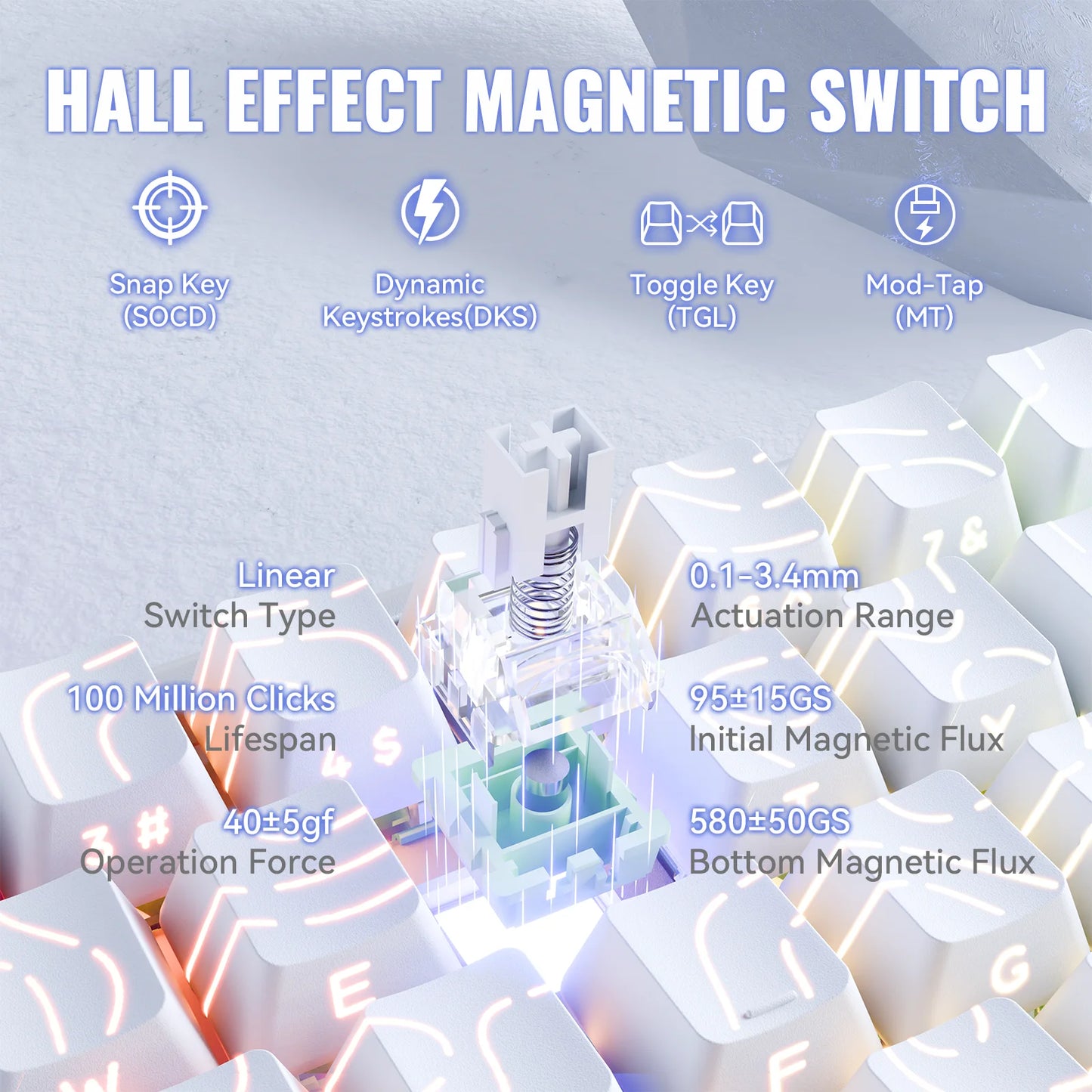 ATTACK SHARK X68MAX HE Rapid Trigger Aluminum Keyboard Magnetic Switch 60% Wired 8KHz Magnetic Keyboard With 0.005mm RT Accuracy
