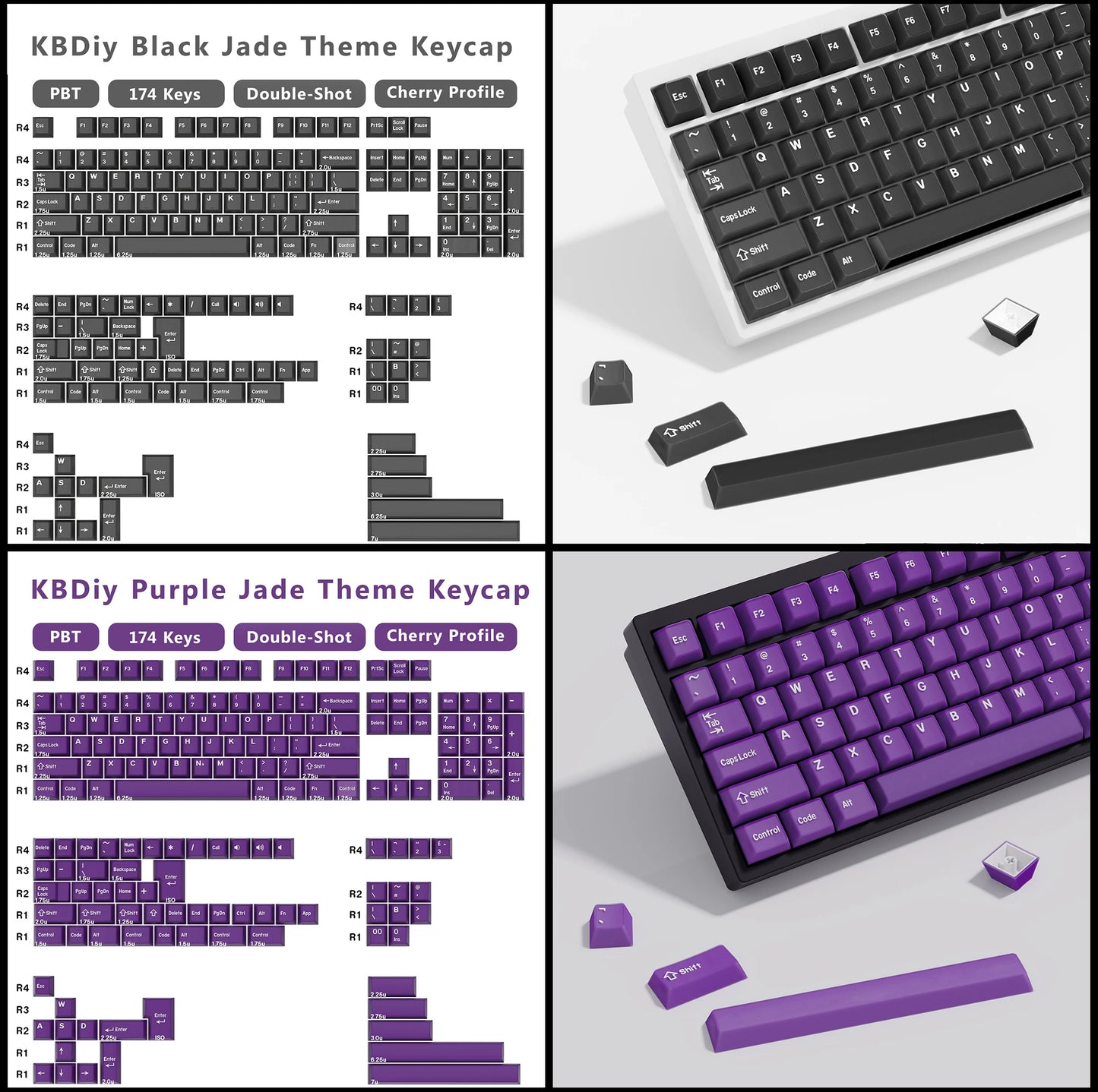 KBDiy GMK Illusion Keycap Cherry Profile Double Shot PBT ISO Keycaps For Gamer Mechanical Keyboard Kit Gaming Point Retro Keycap