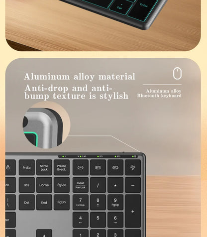 Backlight Bluetooth Keyboard Multi-Device Full Size Wireless Keyboard with Number Pad,Rechargeable Slim Multimedia Keyboard
