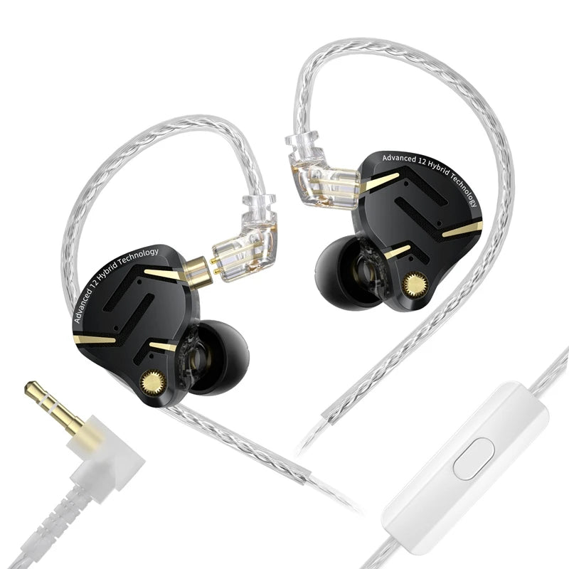 KZ ZS12 PRO 2 Hybrid IEM Earphones – HiFi Bass Wired Gaming Earbuds with Super-Linear Drivers