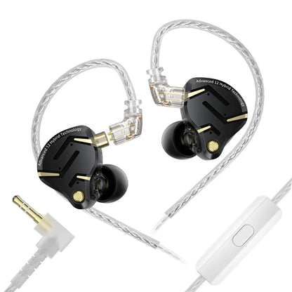 KZ ZS12 PRO 2 Hybrid IEM Earphones – HiFi Bass Wired Gaming Earbuds with Super-Linear Drivers