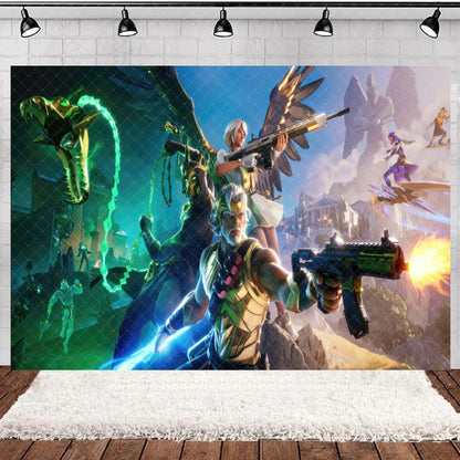 Fortnite Theme Happy Birthday Party Decoration Backdrop Shooting Game Alpaca Llama Supplies Background Baby Shower Kid Gifts