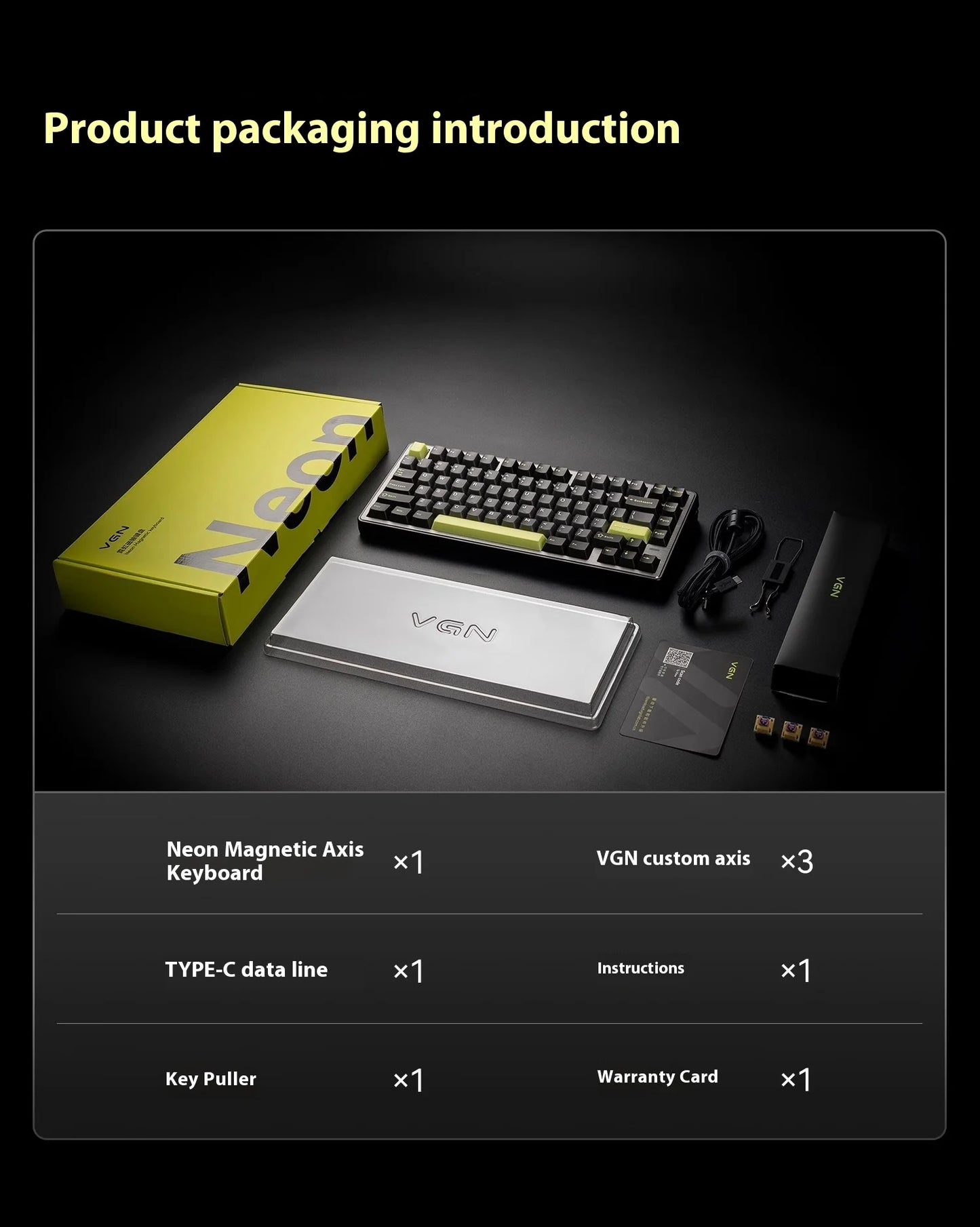 Vgn Neon 75 Mechanical Keyboard Tri Mode E-Sports Magnetic Switch Game Keyboard 75% Hot Swap 8000mah For Pc Accessory Customized