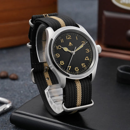 Militado ML08 V2 Vintage-Quarzuhr Military VH31-Uhrwerk Doppeltes Saphirglas C3 BGW-9 Leuchtend Wasserdicht 38mm Uhr